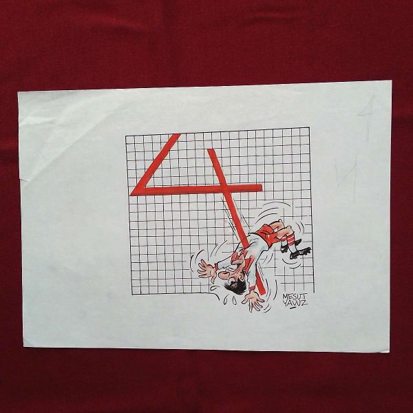 MESUT YAVUZ İMZALI ORİJİNAL KARİKATÜR 30x21 50 MESUT YAVUZ İMZALI ORİJİNAL KARİKATÜR 30×21