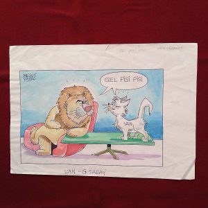 MESUT YAVUZ İMZALI ORİJİNAL KARİKATÜR 30x21 6 MESUT YAVUZ İMZALI ORİJİNAL KARİKATÜR 30×21