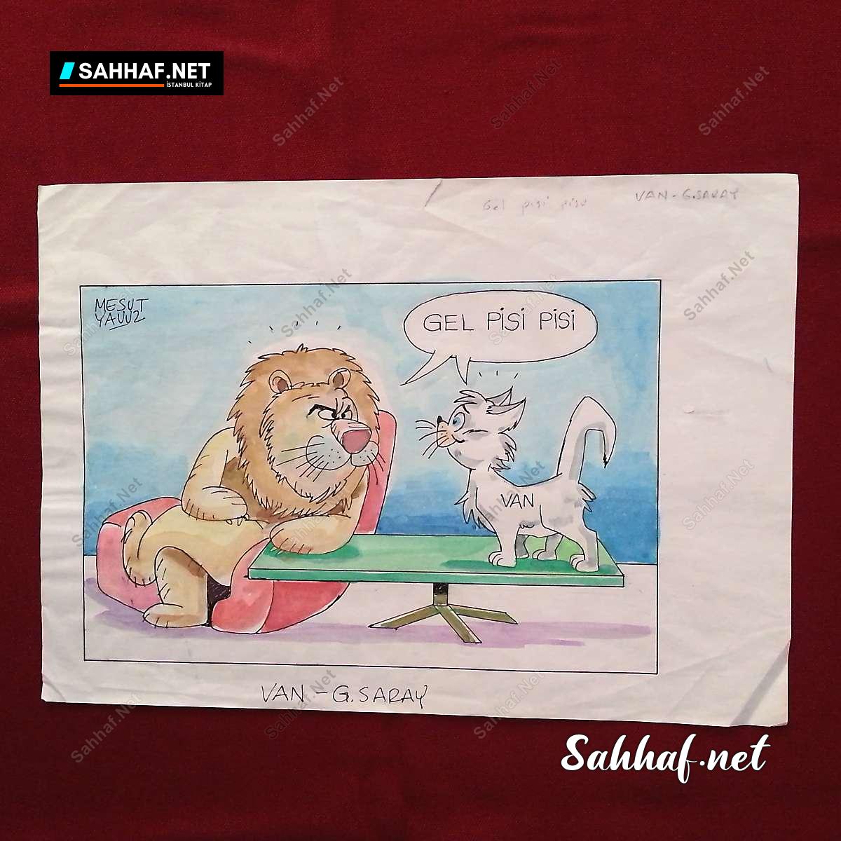 S0915 MESUT YAVUZ IMZALI ORIJINAL KARIKATUR Efemera