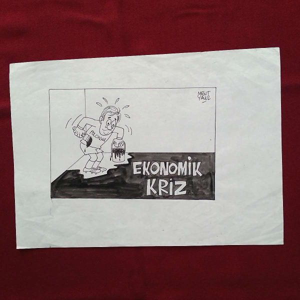 MESUT YAVUZ İMZALI ORİJİNAL KARİKATÜR 30x21 46 MESUT YAVUZ İMZALI ORİJİNAL KARİKATÜR 30×21