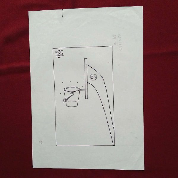 MESUT YAVUZ İMZALI ORİJİNAL KARİKATÜR 21x30 41 MESUT YAVUZ İMZALI ORİJİNAL KARİKATÜR 21×30