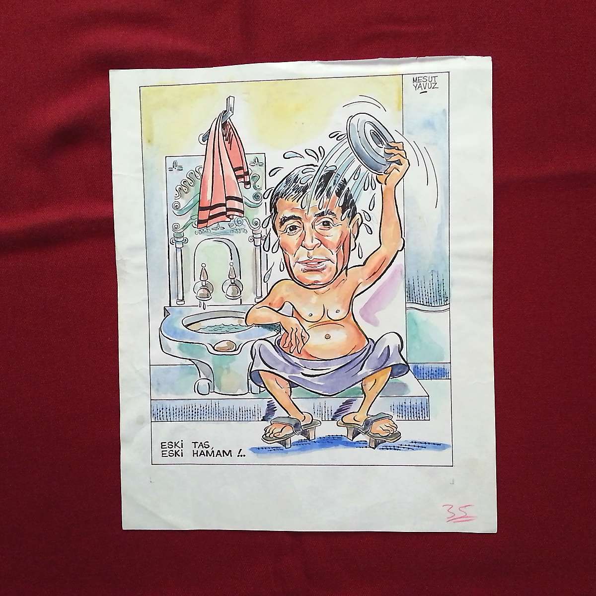 MESUT YAVUZ İMZALI ORİJİNAL KARİKATÜR 21x16 1 MESUT YAVUZ İMZALI ORİJİNAL KARİKATÜR 21x16