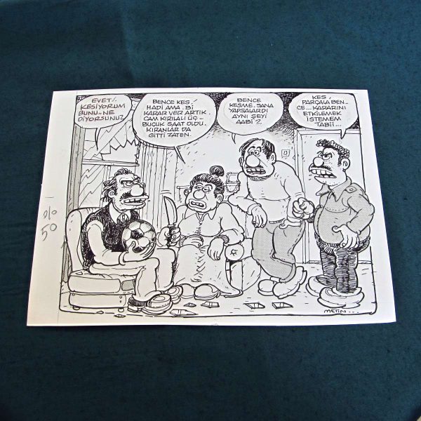 TOP KESME KONULU ORİJİNAL KARİKATÜR 54 TOP KESME KONULU ORİJİNAL KARİKATÜR