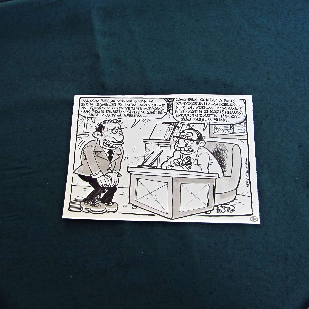 EK İŞ KONULU ORİJİNAL KARİKATÜR 1 EK İŞ KONULU ORİJİNAL KARİKATÜR