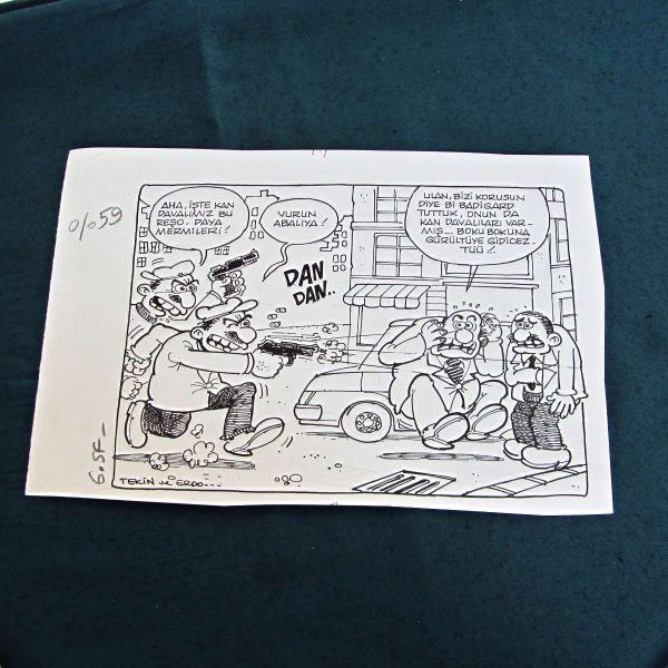 KAN DAVASI KONULU ORİJİNAL KARİKATÜR 49 KAN DAVASI KONULU ORİJİNAL KARİKATÜR