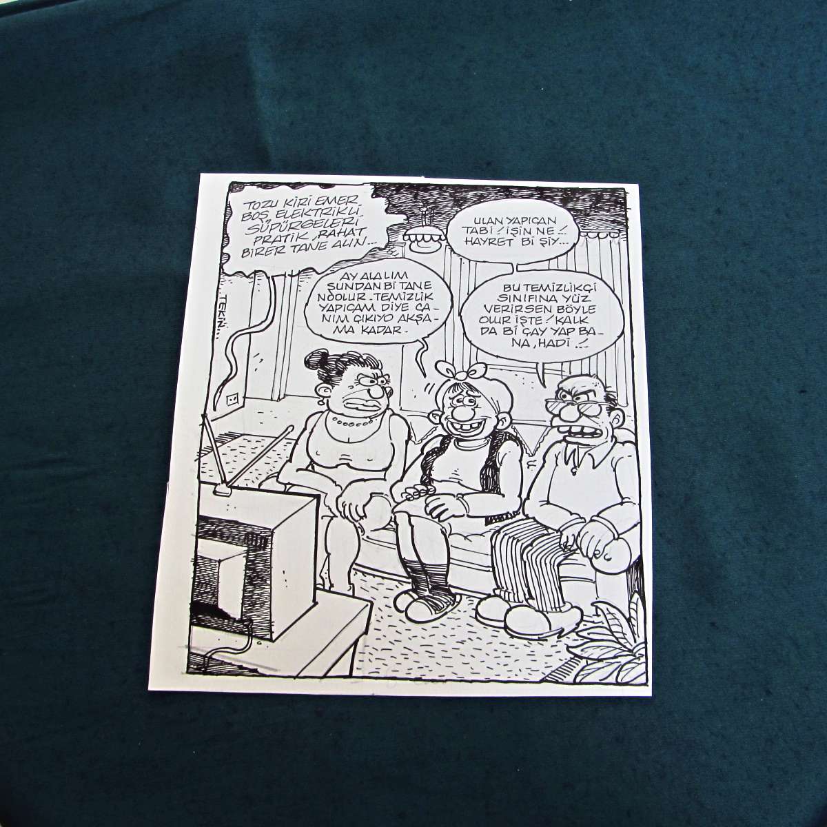 TEMİZLİKÇİ KONULU ORİJİNAL KARİKATÜR 1 TEMİZLİKÇİ KONULU ORİJİNAL KARİKATÜR