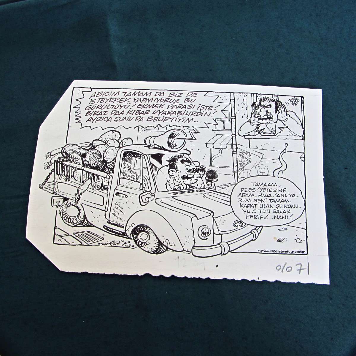 SEYYAR SATICI KONULU ORİJİNAL KARİKATÜR 1 SEYYAR SATICI KONULU ORİJİNAL KARİKATÜR