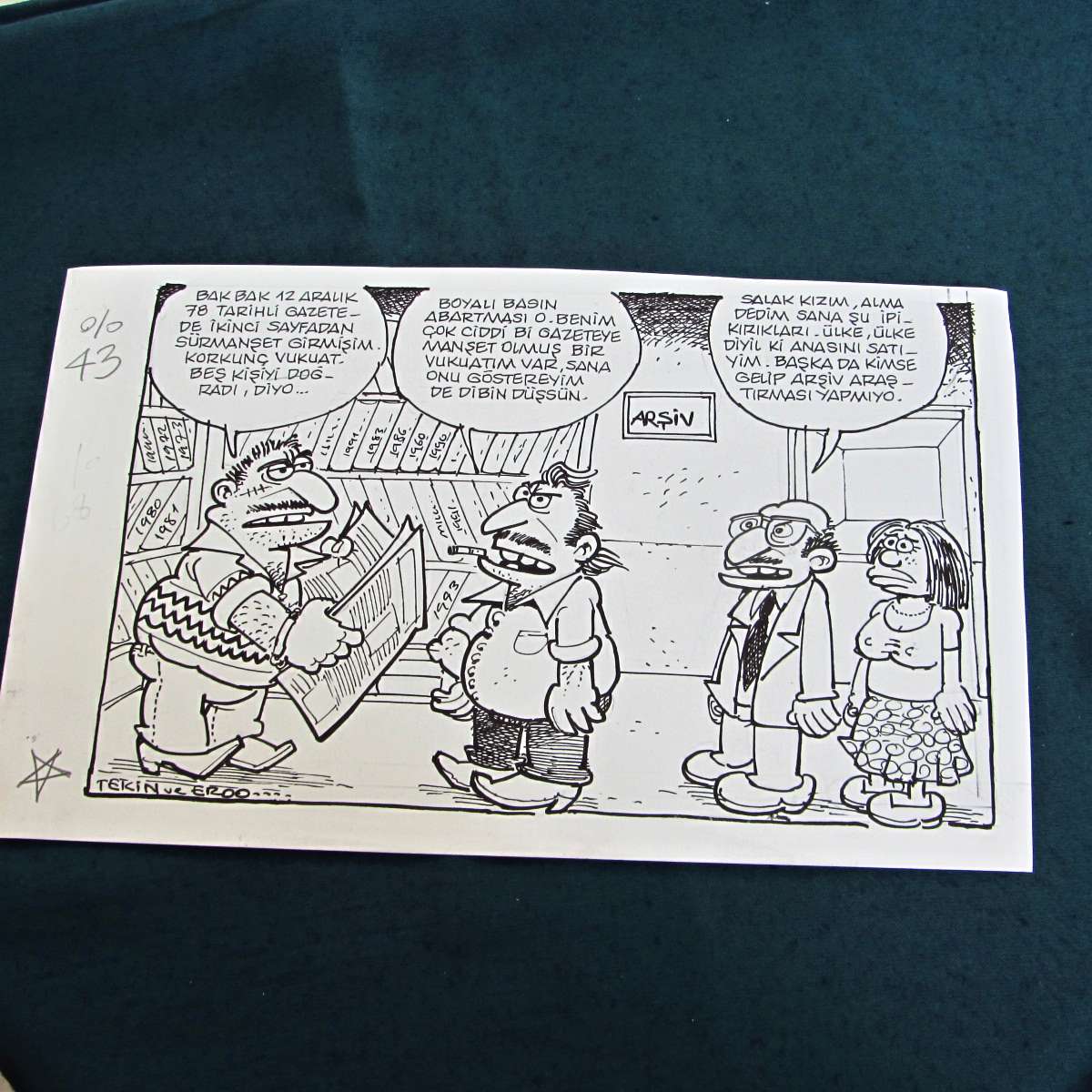 ARŞİV KONULU ORİJİNAL KARİKATÜR 1 ARŞİV KONULU ORİJİNAL KARİKATÜR