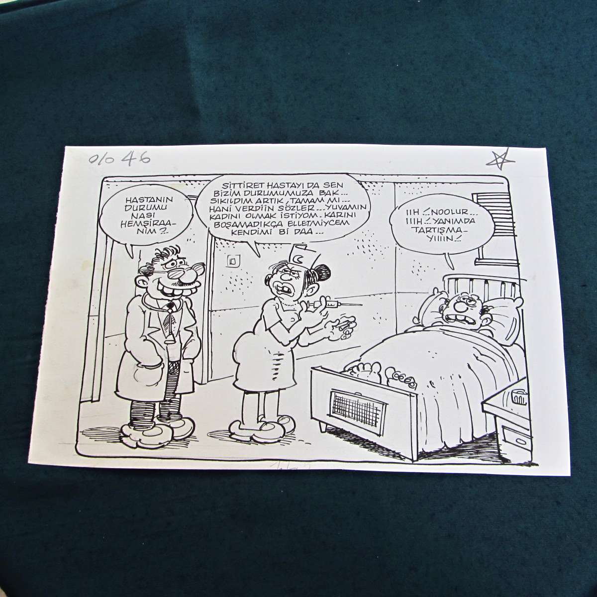 DOKTOR HEMŞİRE KONULU ORİJİNAL KARİKATÜR 1 DOKTOR HEMŞİRE KONULU ORİJİNAL KARİKATÜR