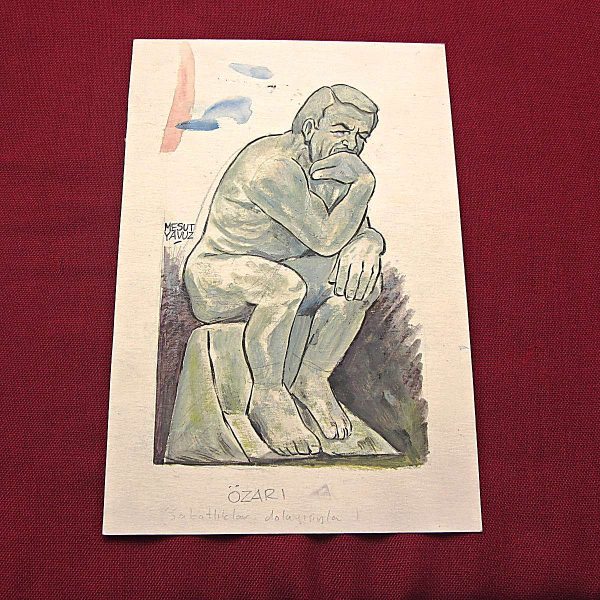 MESUT YAVUZ İMZALI ORİJİNAL KARİKATÜR 10x16 57 MESUT YAVUZ İMZALI ORİJİNAL KARİKATÜR 10×16