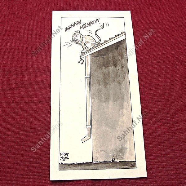 MESUT YAVUZ İMZALI ORİJİNAL KARİKATÜR Sahhaf.Net Kitap Dergi Efemera
