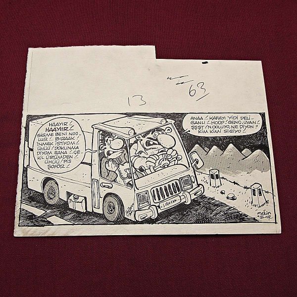 OTOSTOP KONULU ORİJİNAL KARİKATÜR 43 OTOSTOP KONULU ORİJİNAL KARİKATÜR