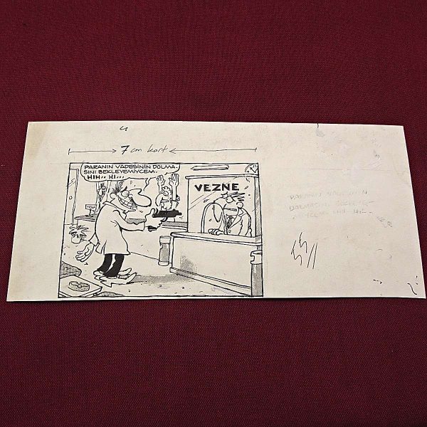 BANKA SOYGUNU ORİJİNAL KARİKATÜR 52 BANKA SOYGUNU ORİJİNAL KARİKATÜR