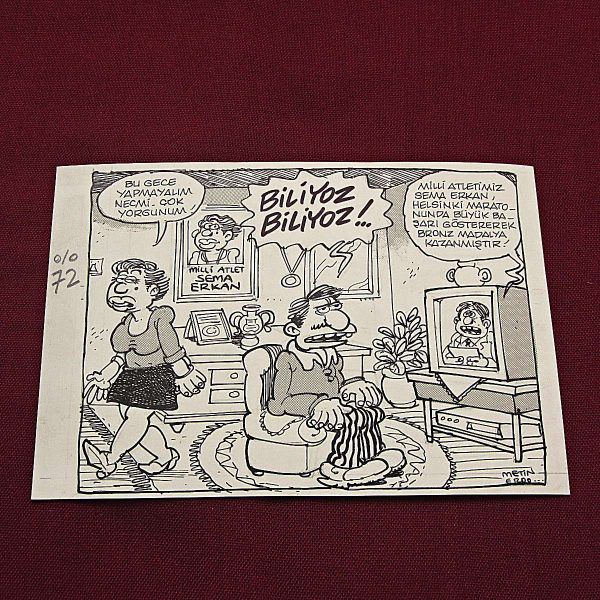 BU GECE OLMAZ KONULU ORİJİNAL KARİKATÜR 52 BU GECE OLMAZ KONULU ORİJİNAL KARİKATÜR