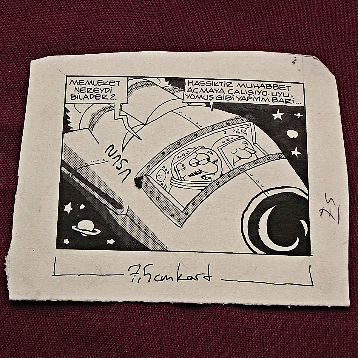 UZAY KONULU ORİJİNAL KARİKATÜR 1 UZAY KONULU ORİJİNAL KARİKATÜR