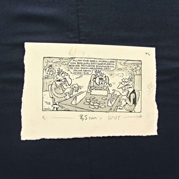 OKEY KONULU ORİJİNAL KARİKATÜR 55 OKEY KONULU ORİJİNAL KARİKATÜR