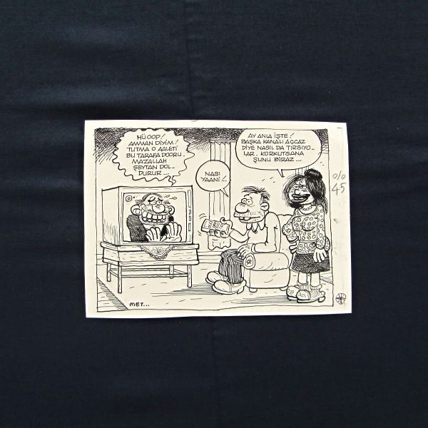 ZAPPING KONULU ORİJİNAL KARİKATÜR 60 ZAPPING KONULU ORİJİNAL KARİKATÜR