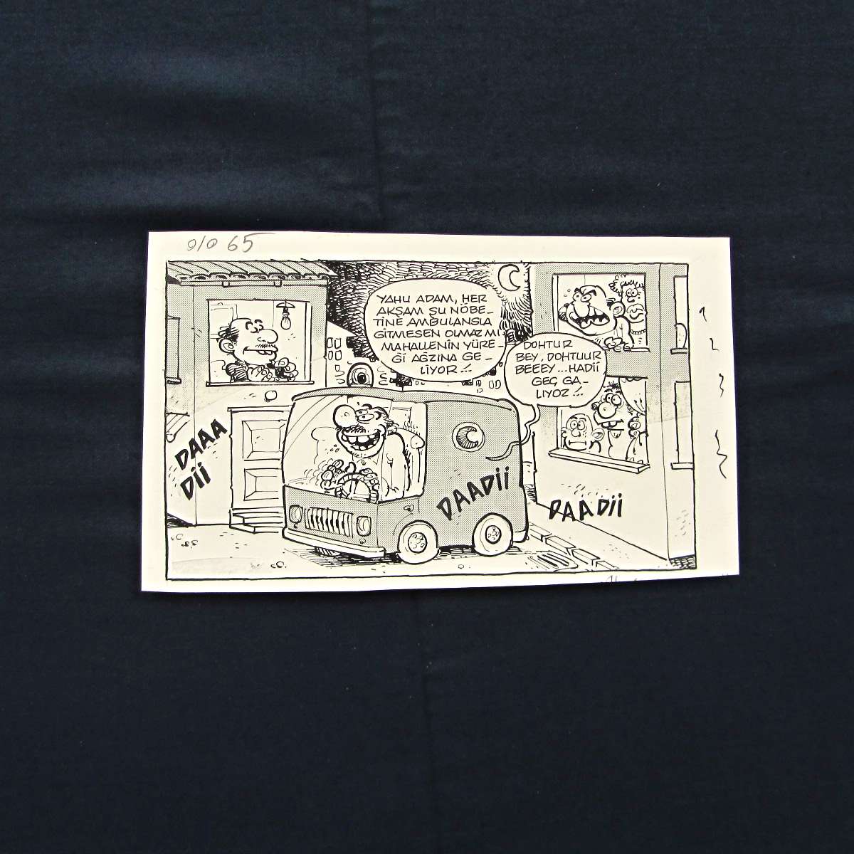 DOKTOR, AMBULANS ORİJİNAL KARİKATÜR 1 DOKTOR, AMBULANS ORİJİNAL KARİKATÜR