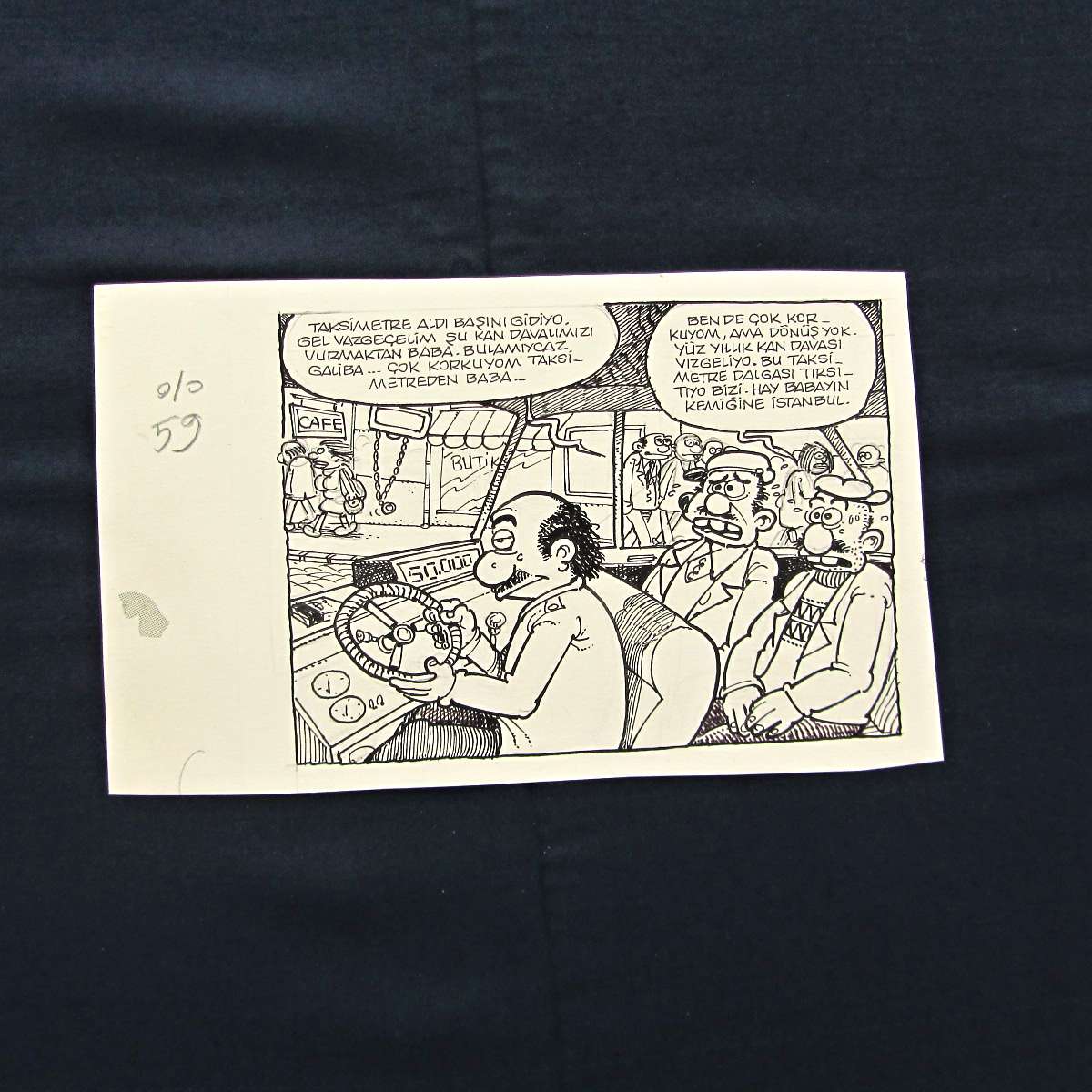 TAKSİMETRE KONULU ORİJİNAL KARİKATÜR 1 TAKSİMETRE KONULU ORİJİNAL KARİKATÜR