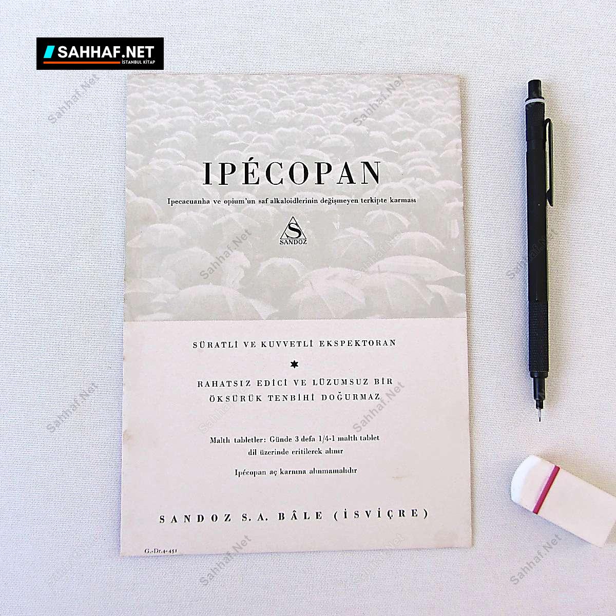 SANDOZ IPECOPAN İLAÇ BROŞÜRÜ 362 S2323 SANDOZ IPECOPAN ILAC BROSURU Efemera SANDOZ IPECOPAN İLAÇ BROŞÜRÜ