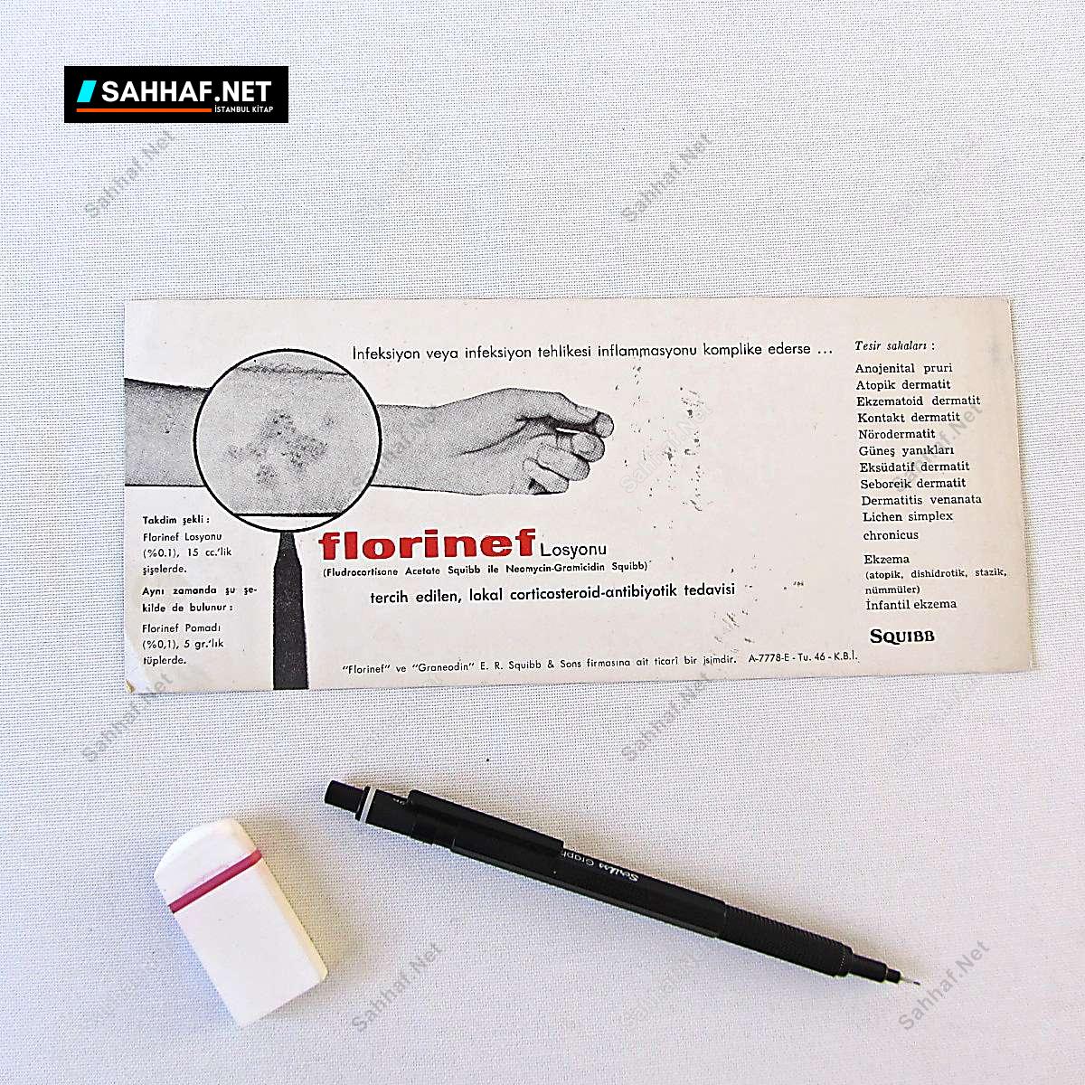 SQUIBB FLORİNEF İLAÇ BROŞÜRÜ 346 S2341 SQUIBB FLORINEF ILAC BROSURU Efemera SQUIBB FLORİNEF İLAÇ BROŞÜRÜ