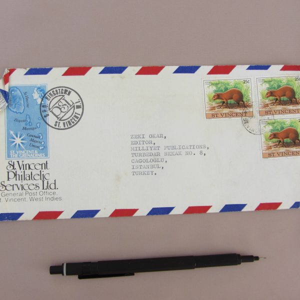 MİLLİYET GAZETESİ ZEKİ OKAR ADINA GELEN MEKTUP ZARFI 60 MİLLİYET GAZETESİ ZEKİ OKAR ADINA GELEN MEKTUP ZARFI