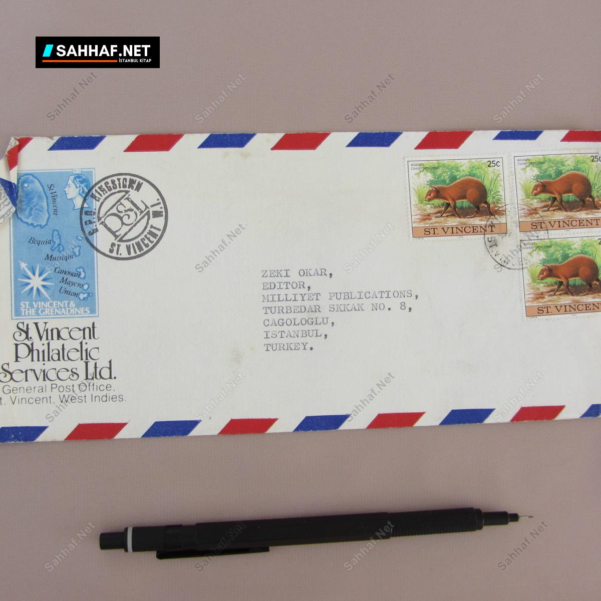 MİLLİYET GAZETESİ ZEKİ OKAR ADINA GELEN MEKTUP ZARFI 1 MİLLİYET GAZETESİ ZEKİ OKAR ADINA GELEN MEKTUP ZARFI