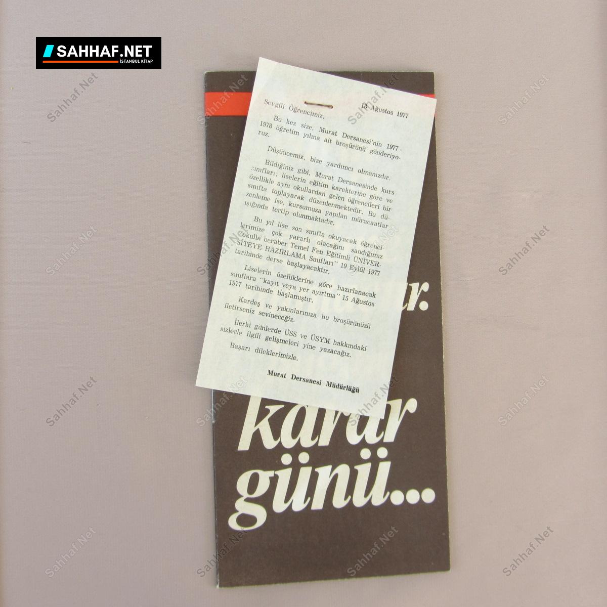 MURAT DERSANESİ 1977 BROŞÜR 1 MURAT DERSANESİ 1977 BROŞÜR