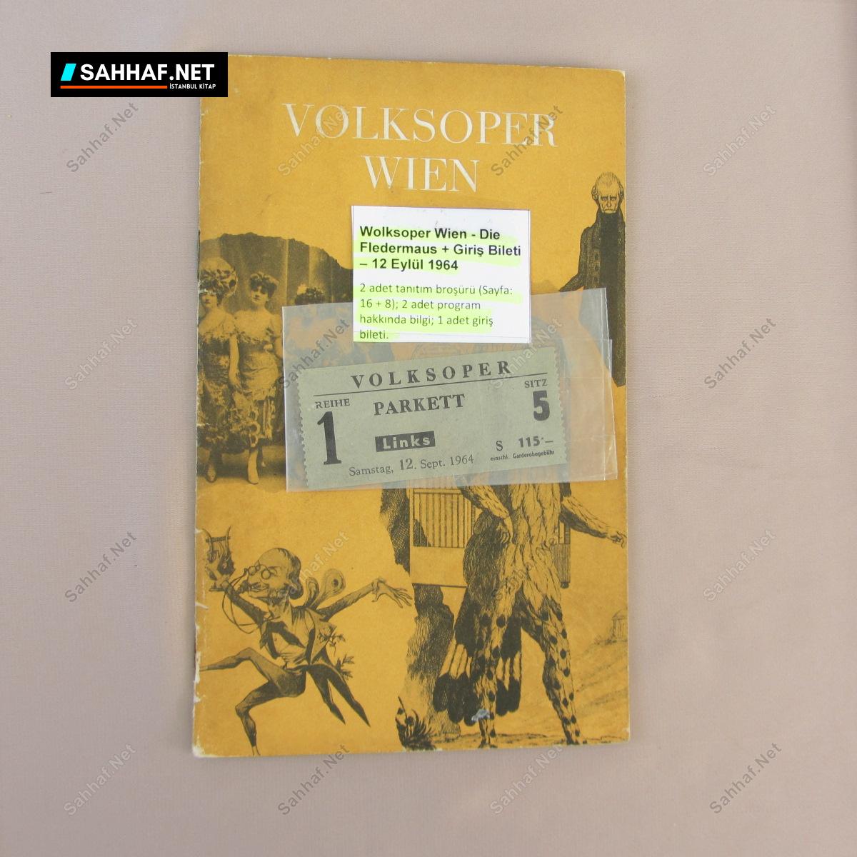 VOLKSOPER WIEN OPERA BİNASI 1964 YILI TANITIM BROŞÜRÜ VE BİLET 1 VOLKSOPER WIEN OPERA BİNASI 1964 YILI TANITIM BROŞÜRÜ VE BİLET