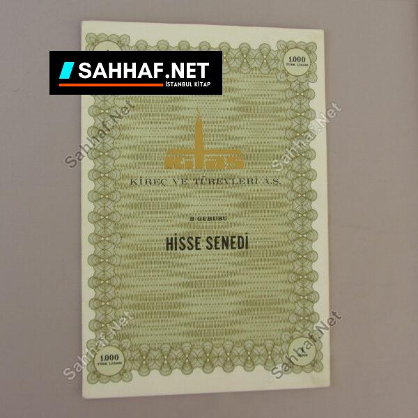 KİTAS HİSSE SENEDİ - Sahhaf.Net