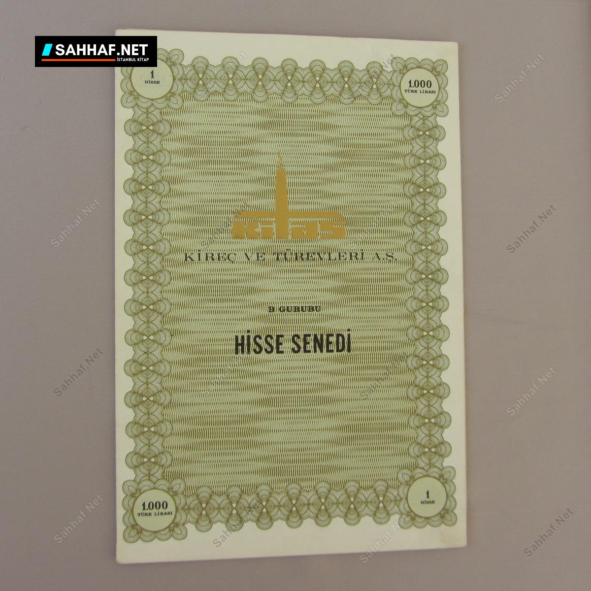KİTAS HİSSE SENEDİ 1 KİTAS HİSSE SENEDİ