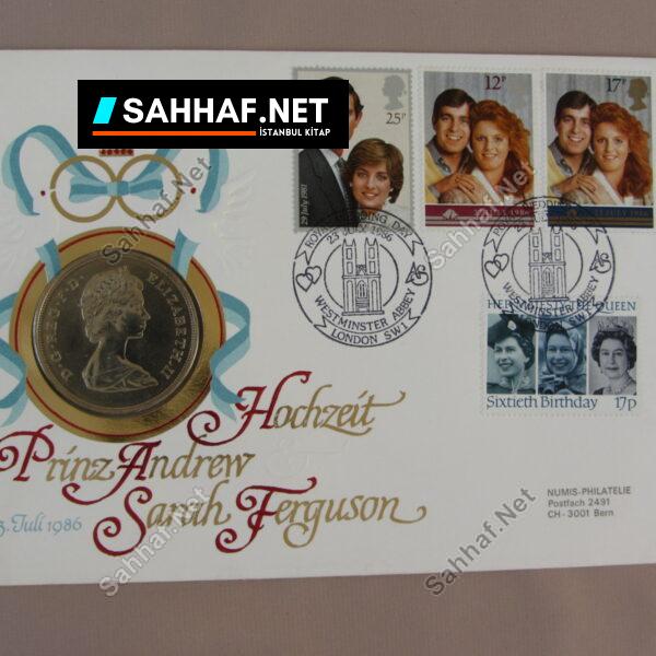 HOCHZEIT PRINZ ANDREW SARAH FERGUSON DÜĞÜNÜ İLK GÜN ZARFI - Sahhaf.Net