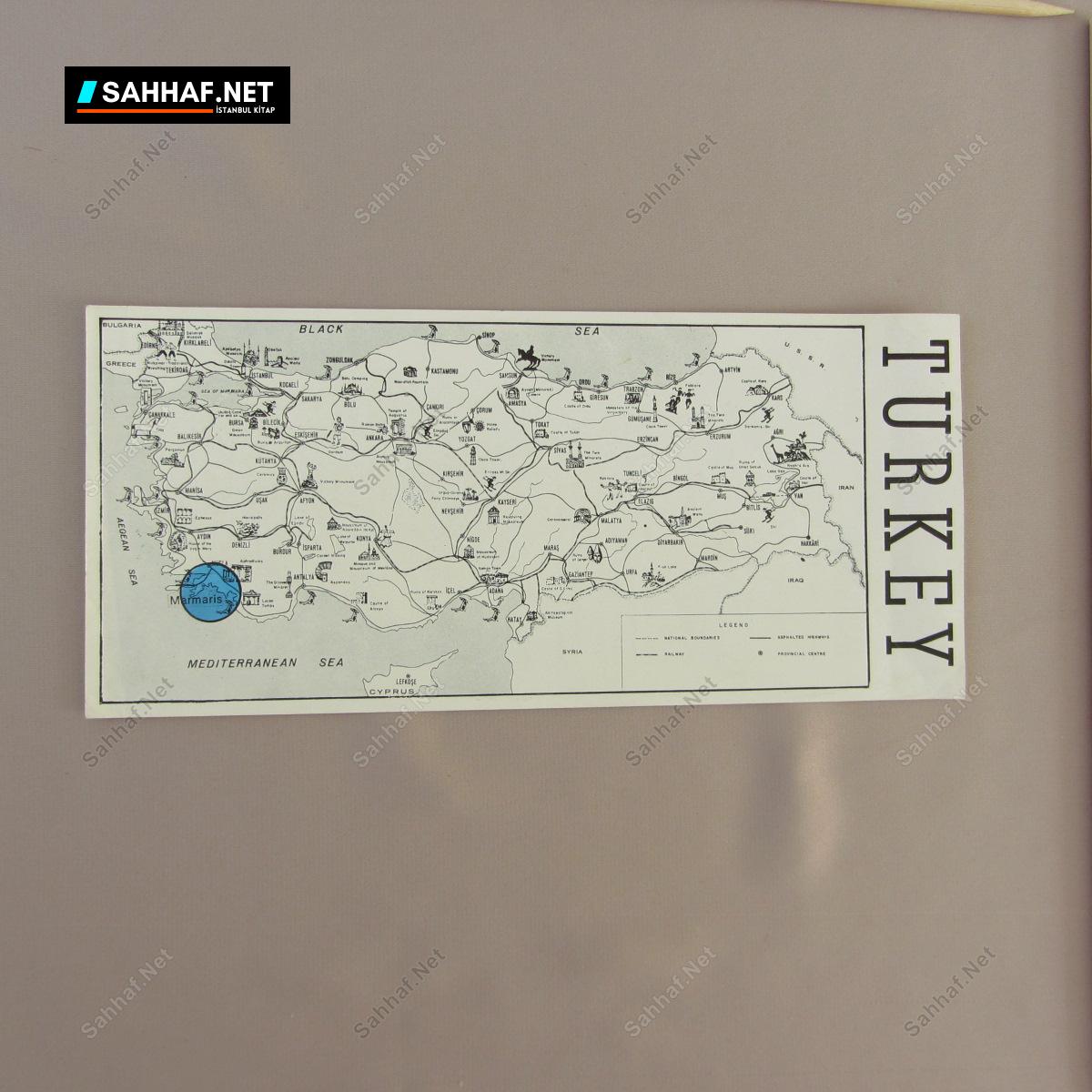 İNGİLİZCE MARMARİS BROŞÜRÜ VE TÜRKİYE HARİTASI
