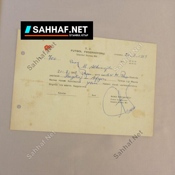 FUTBOL FEDERASYONU HAKEM GÖREV KAĞIDI - Sahhaf.Net