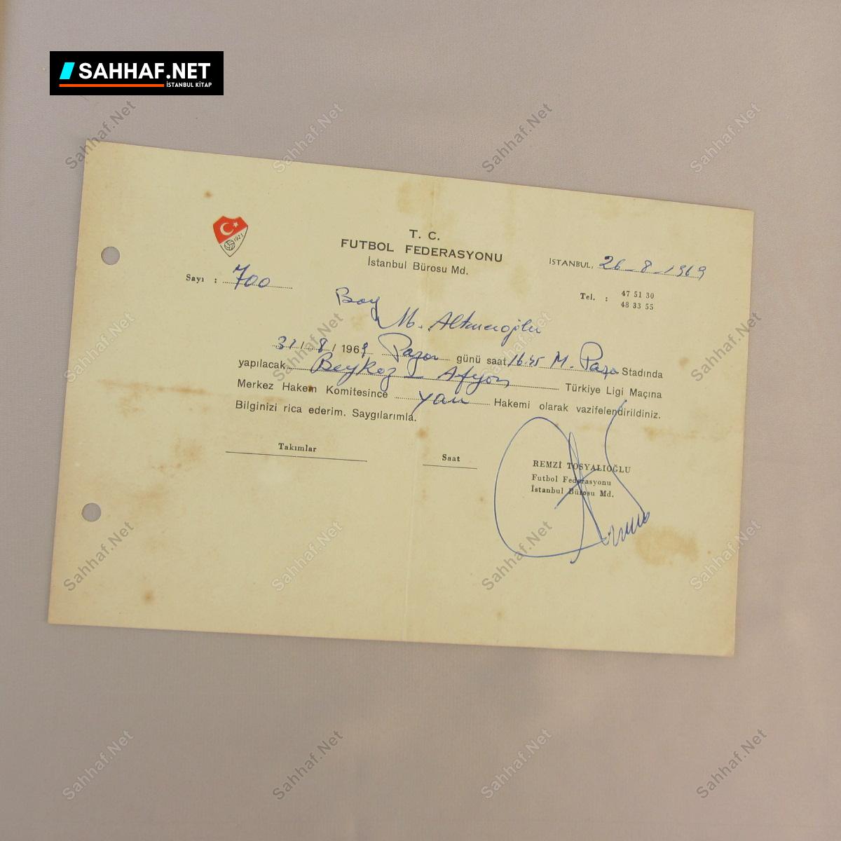 FUTBOL FEDERASYONU HAKEM GÖREV KAĞIDI 258 S2544 FUTBOL FEDERASYONU HAKEM GOREV KAGIDI Efemera FUTBOL FEDERASYONU HAKEM GÖREV KAĞIDI