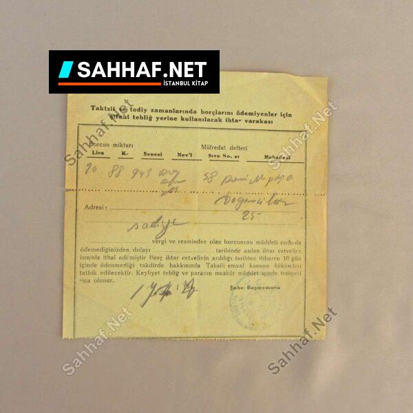 İHTAR VARAKASI - Sahhaf.Net