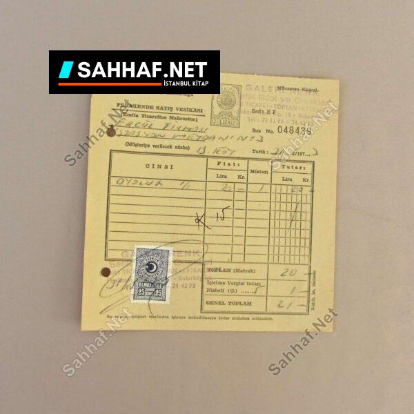 GALERİ RENK PERAKENDE SATIŞ VESİKASI - Sahhaf.Net