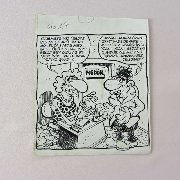 SEKRETER KONULU ORİJİNAL KARİKATÜR 42 SEKRETER KONULU ORİJİNAL KARİKATÜR