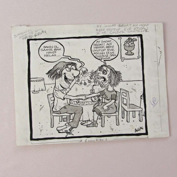 HİPNOZ KONULU ORİJİNAL KARİKATÜR 57 HİPNOZ KONULU ORİJİNAL KARİKATÜR