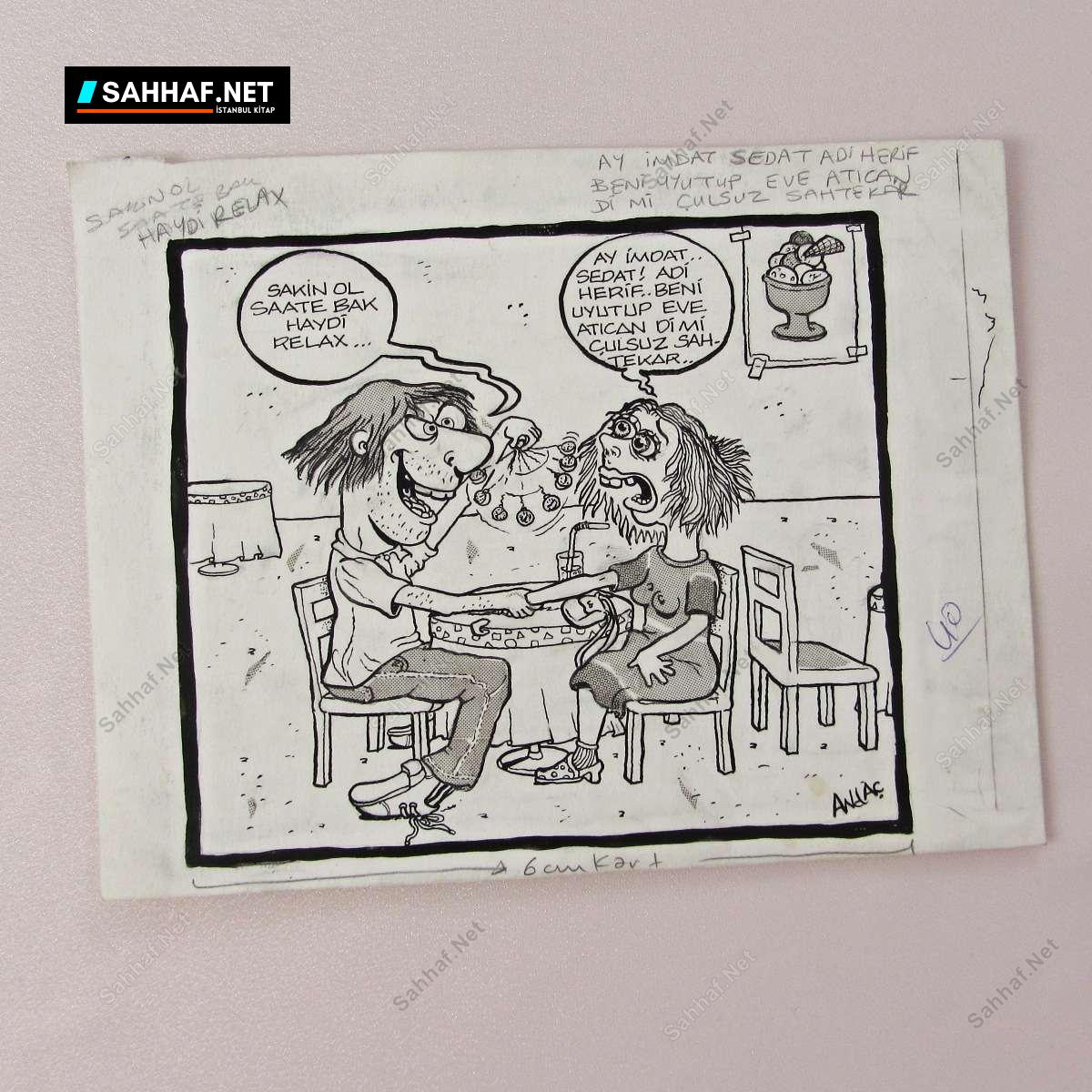 HİPNOZ KONULU ORİJİNAL KARİKATÜR 1 HİPNOZ KONULU ORİJİNAL KARİKATÜR