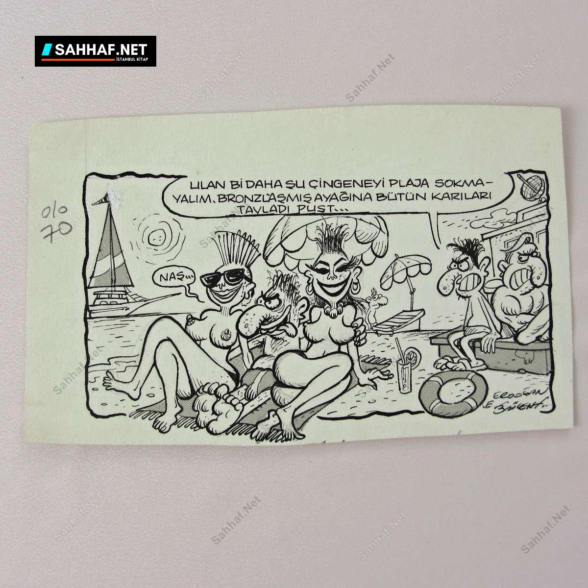 GÜNEŞLENME KONULU ORİJİNAL KARİKATÜR 1 GÜNEŞLENME KONULU ORİJİNAL KARİKATÜR