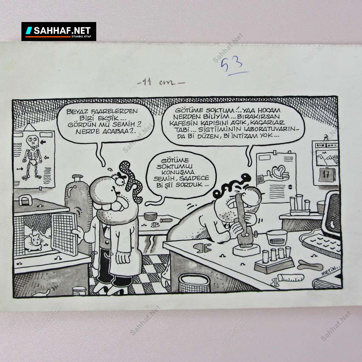 LABORATUAR KONULU ORİJİNAL KARİKATÜR 1 LABORATUAR KONULU ORİJİNAL KARİKATÜR