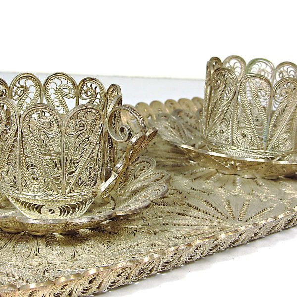 Telkari Tepsi ve Fincan Zarfları 54 Telkari Tepsi ve Fincan Zarfları