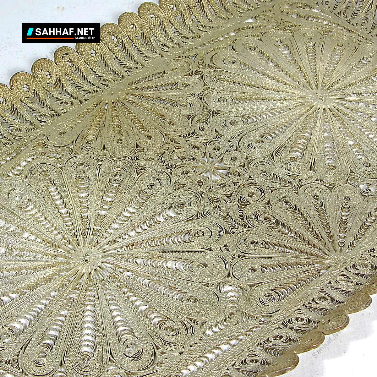 N2643 Telkari Tepsi ve Fincanlar Nadir Obje2