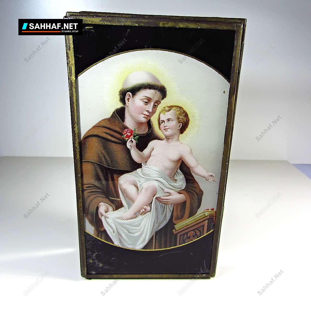 N2680 Dini Temalı Eski Metal Kutu Nadir Obje4