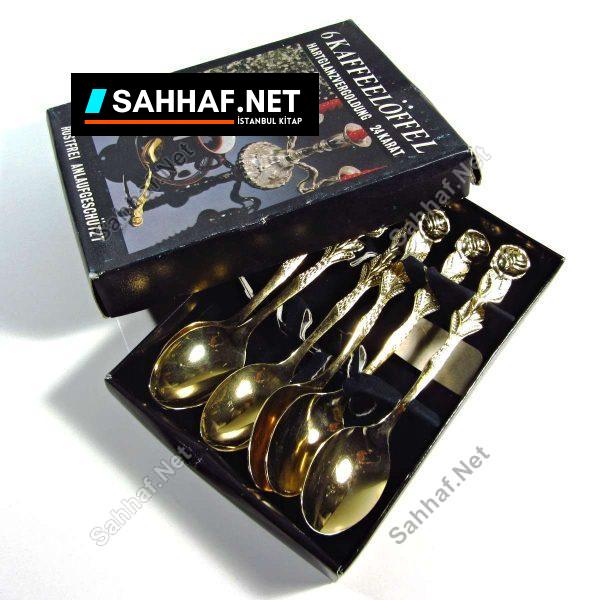 Altın Kaplama Tatlı Kaşığı 6 Adet Takım - Sahhaf.Net