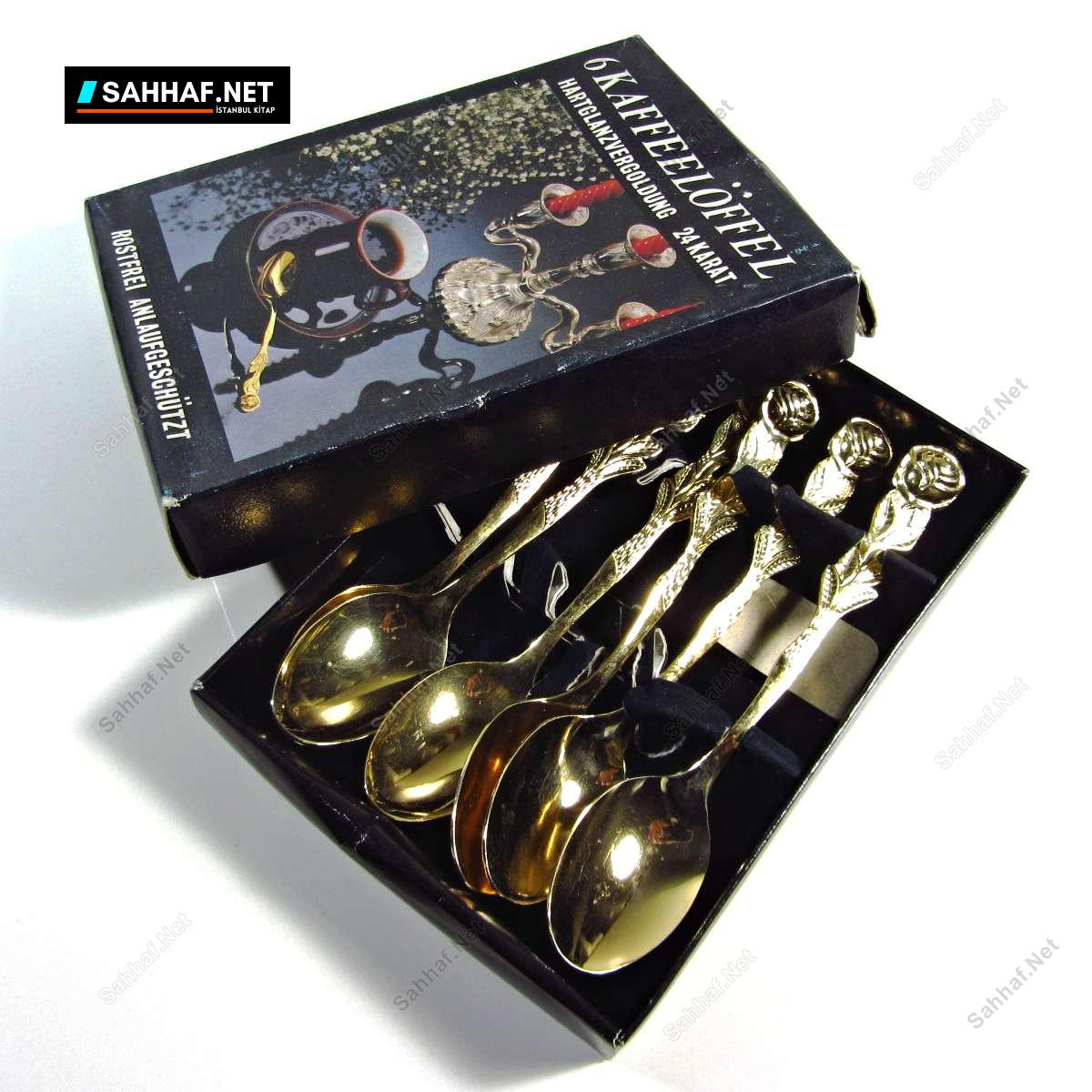 Altın Kaplama Tatlı Kaşığı 6 Adet Takım 1 Altın Kaplama Tatlı Kaşığı 6 Adet Takım