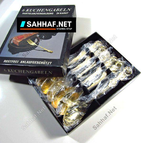 Altın Kaplama Tatlı Kaşığı 6 Adet Takım - Sahhaf.Net
