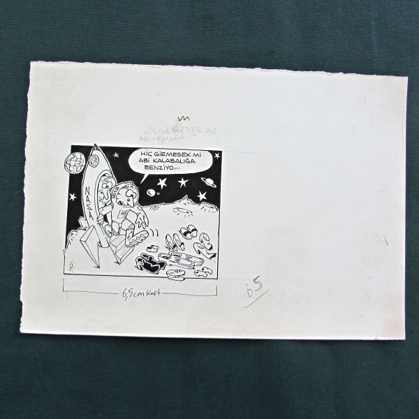 UZAY KONULU ORİJİNAL KARİKATÜR 52 UZAY KONULU ORİJİNAL KARİKATÜR