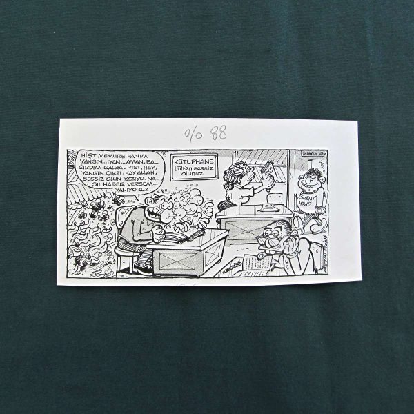 KÜTÜPHANE KONULU ORİJİNAL KARİKATÜR 48 KÜTÜPHANE KONULU ORİJİNAL KARİKATÜR